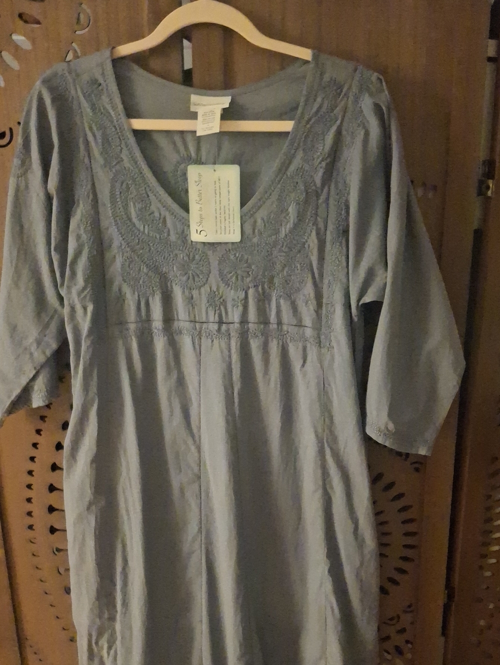 Soft Surroundings Embroidered Maxi Lounge Dress Small